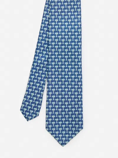 J.mclaughlin Men's Italian Silk Tie In Martini Navy In Blue
