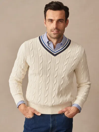 J.mclaughlin Men's Kent Sweater Off White/blue In Neutral