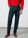 J.mclaughlin Men's Lange Wool Pants In Tartan Black/green In Green