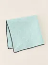 J.mclaughlin Men's Linen Pocket Square Aqua In Gold