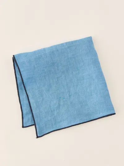 J.mclaughlin Men's Linen Pocket Square Ocean In Gold