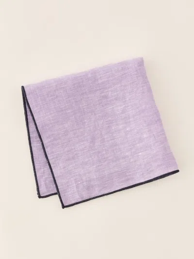 J.mclaughlin Men's Linen Pocket Square Purple In Gold