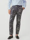 J.mclaughlin Men's Lukas Pants In Night Blooms Navy/off White In Gray