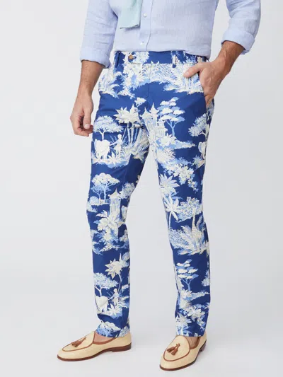 J.mclaughlin Men's Lukas Pants In Safari Cove Navy/blue/tan