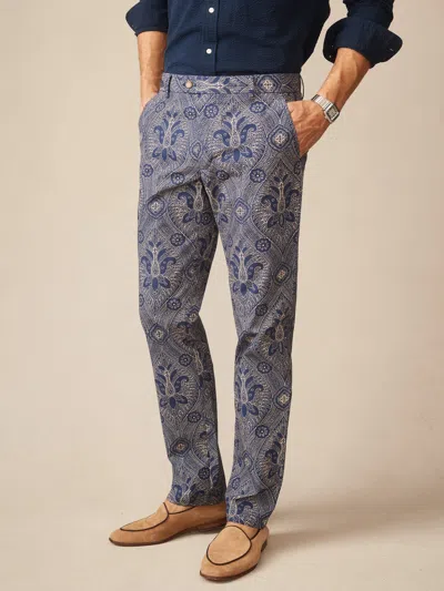 J.mclaughlin Men's Madison Fancy Pants In Baroque Hall Navy/sand In Blue