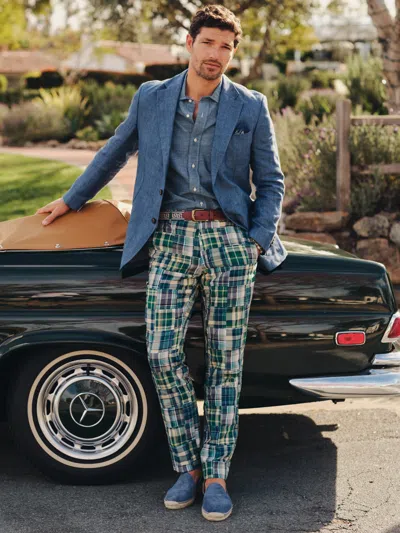 J.mclaughlin Men's Madison Fancy Pants In Patchwork Tan/green/blue