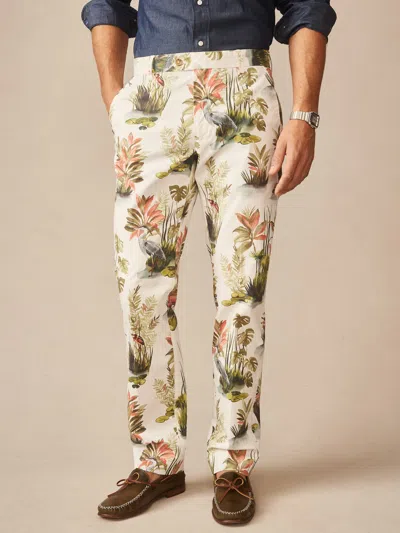 J.mclaughlin Men's Madison Fancy Pants In Tidal Palms White/coral/green In Neutral