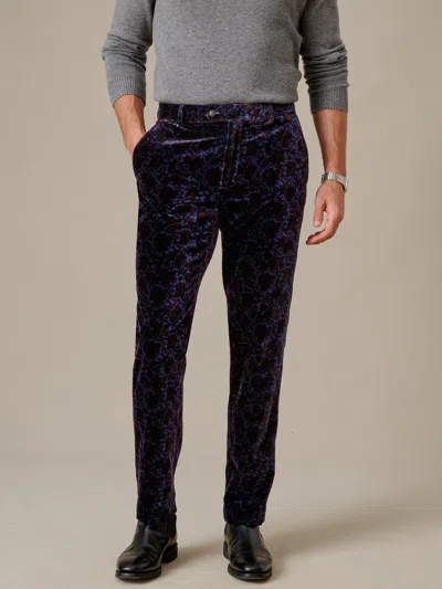 J.mclaughlin Men's Madison Velvet Fancy Pants In Floral Navy/burgundy