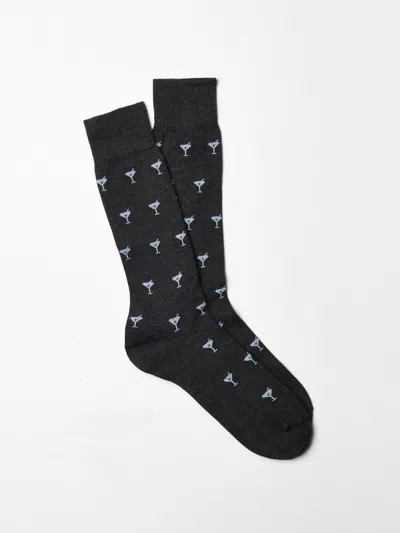J.mclaughlin Men's Martini Socks Darkheather Gray | Cotton/nylon/spandex In Black