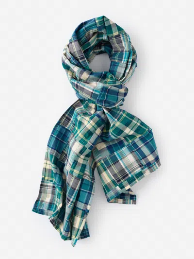 J.mclaughlin Men's Men's Cotton Scarf In Plaid Green