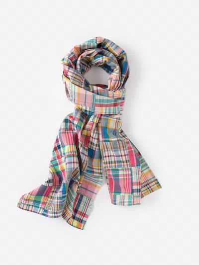 J.mclaughlin Men's Men's Cotton Scarf In Plaid Red In Green
