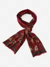 J.mclaughlin Men's Men's Scarf In Palace Pictorial Mahogany | Wool In Red