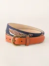 J.mclaughlin Men's Needlepoint Belt In Chris Craft Navy In Blue