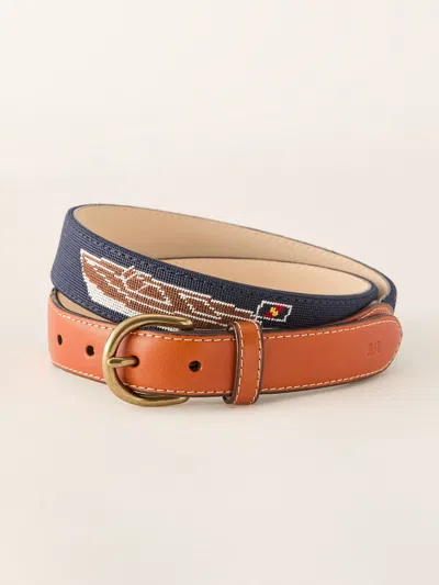 J.mclaughlin Men's Needlepoint Belt In Chris Craft Navy In Blue