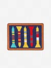 J.mclaughlin Men's Needlepoint Cardcase In Golf T-shirt Navy | Cotton/leather In Blue