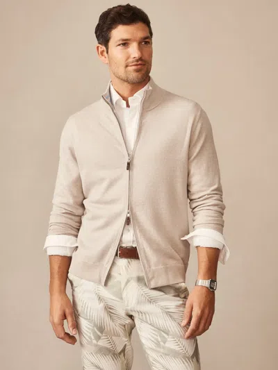 J.mclaughlin Men's Orwell Sweater Heather Stone In Neutral