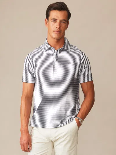 J.mclaughlin Men's Owens Polo In Feeder Stripe Navy/white In Multi