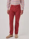 J.mclaughlin Men's Parker 5-pocket Straight Pants In Italian Stretch Cord Brick In Red