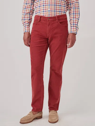 J.mclaughlin Men's Parker 5-pocket Straight Pants In Italian Stretch Cord Brick In Red