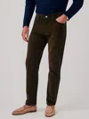 J.mclaughlin Men's Parker 5-pocket Straight Pants In Italian Stretch Cord Olive In Green