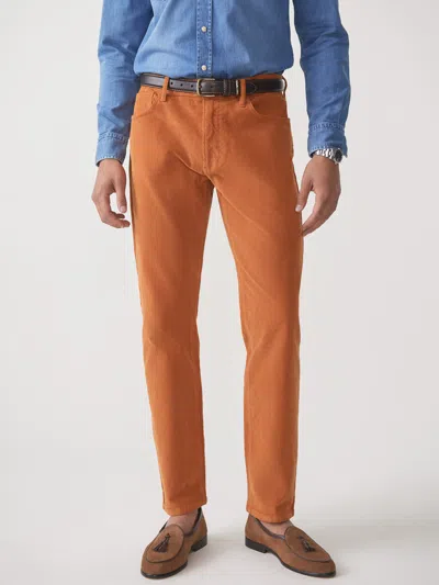 J.mclaughlin Men's Parker 5-pocket Straight Pants In Italian Stretch Cord Rust In Brown