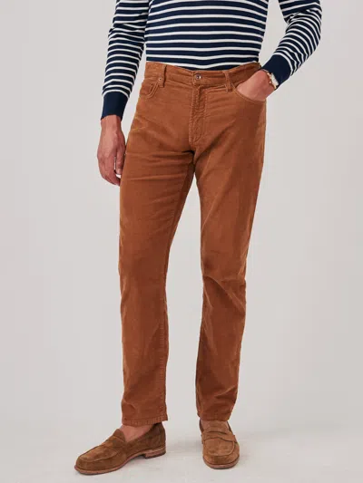 J.mclaughlin Men's Parker 5-pocket Straight Pants In Italian Stretch Cord Tobacco In Multi
