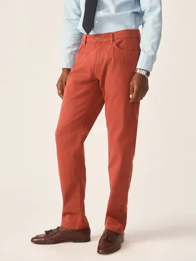 J.mclaughlin Men's Parker 5-pocket Straight Pants Brick In Red