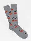 J.mclaughlin Men's Pumpkin And Bat Socks Heather Gray | Cotton/nylon/spandex In Gray