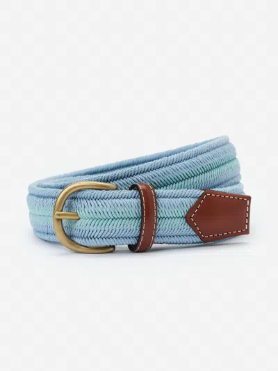 J.mclaughlin Men's Ray Belt In Stripe Light Blue/aqua