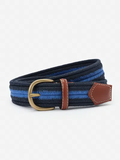 J.mclaughlin Men's Ray Belt In Stripe Navy/blue