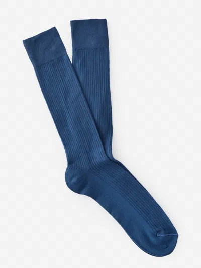 J.mclaughlin Men's Ribbed Socks Cobalt Blue | Cotton/nylon/spandex