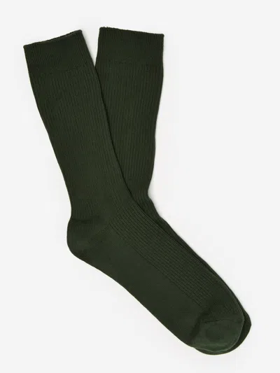 J.mclaughlin Men's Ribbed Socks Olive | Cotton/nylon/spandex In Animal Print