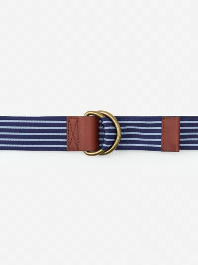 J.mclaughlin Men's Ribbon Belt In Stripe Navy/blue