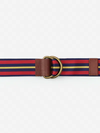 J.mclaughlin Men's Ribbon Belt In Stripe Navy/red/yellow In Multi