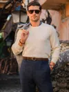 J.mclaughlin Men's Rodrick Sweater Egret White In White