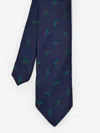 J.mclaughlin Men's Silk Tie In Mistletoe Navy/green | Cotton/silk In Brown