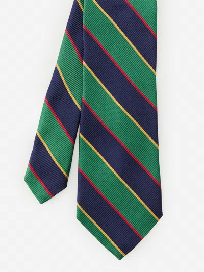 J.mclaughlin Men's Silk Tie In Stripe Green/blue