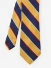 J.mclaughlin Men's Silk Tie In Stripe Yellow/blue In Blue