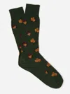 J.mclaughlin Men's Socks In Acorn Dark Green | Cotton/nylon/spandex In Animal Print