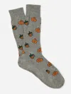J.mclaughlin Men's Socks In Acorn Medium Heather Gray | Cotton/nylon/spandex In Animal Print
