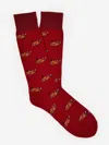 J.mclaughlin Men's Socks In Cooked Turkey Dark Red/brown | Cotton/nylon/spandex In Red