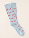 J.mclaughlin Men's Socks In Crab Light Blue/orange | Cotton/nylon/spandex In Blue