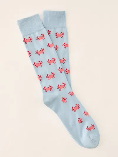 J.mclaughlin Men's Socks In Crab Light Blue/orange | Cotton/nylon/spandex