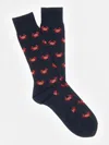 J.mclaughlin Men's Socks In Crab Navy | Cotton/nylon/spandex In Animal Print
