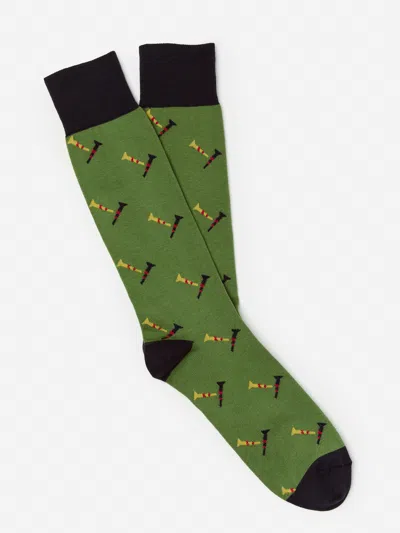J.mclaughlin Men's Socks In Golf T-shirt Dark Green/navy | Cotton/nylon/spandex In Animal Print