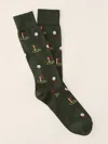 J.mclaughlin Men's Socks In Golf T-shirt Hunter Green | Cotton/nylon/spandex In Green