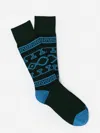 J.mclaughlin Men's Socks In Greek Key Green | Cotton/nylon/spandex In Animal Print