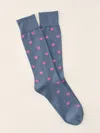 J.mclaughlin Men's Socks In Heart Blue/hot Pink | Cotton/nylon/spandex In Blue
