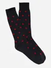 J.mclaughlin Men's Socks In Heart Navy/red | Cotton/nylon/spandex In Animal Print