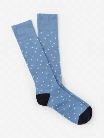 J.mclaughlin Men's Socks In Polka Dots Blue/white | Cotton/nylon/spandex
